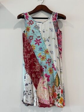 Boston Proper Vintage Floral Patchwork Sleeveless Dress